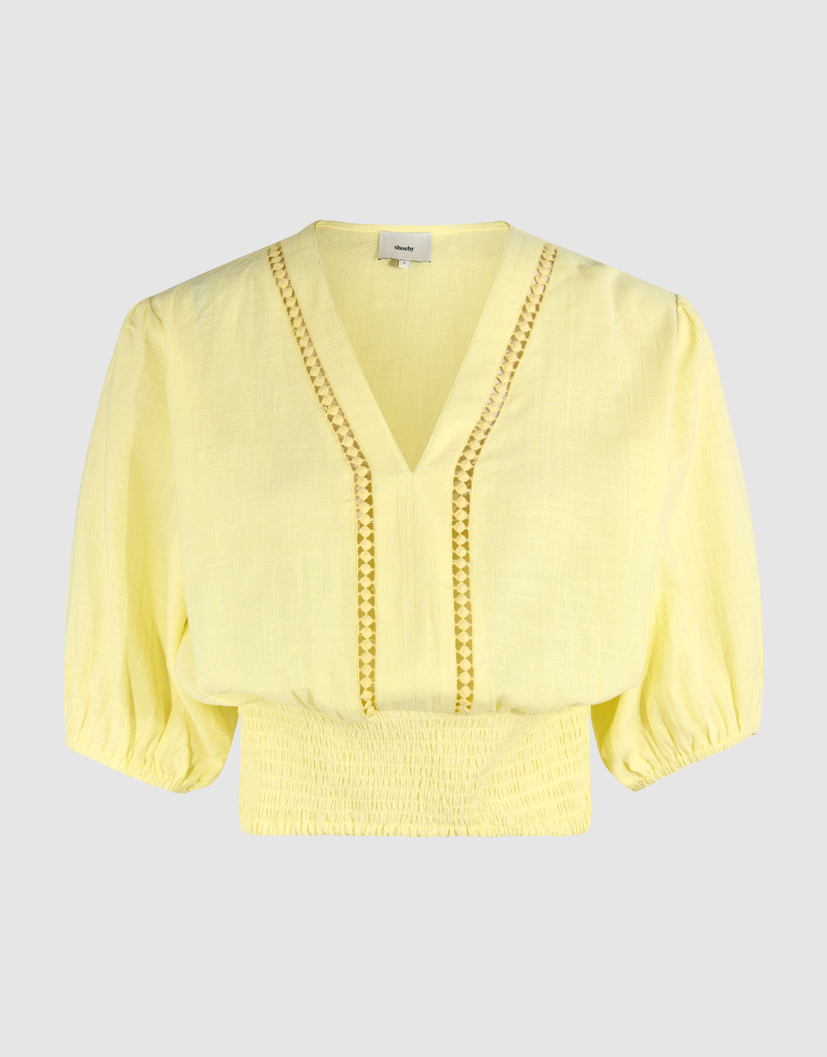 Embroidery Crop Top Lichtgeel SHOEBY WOMEN