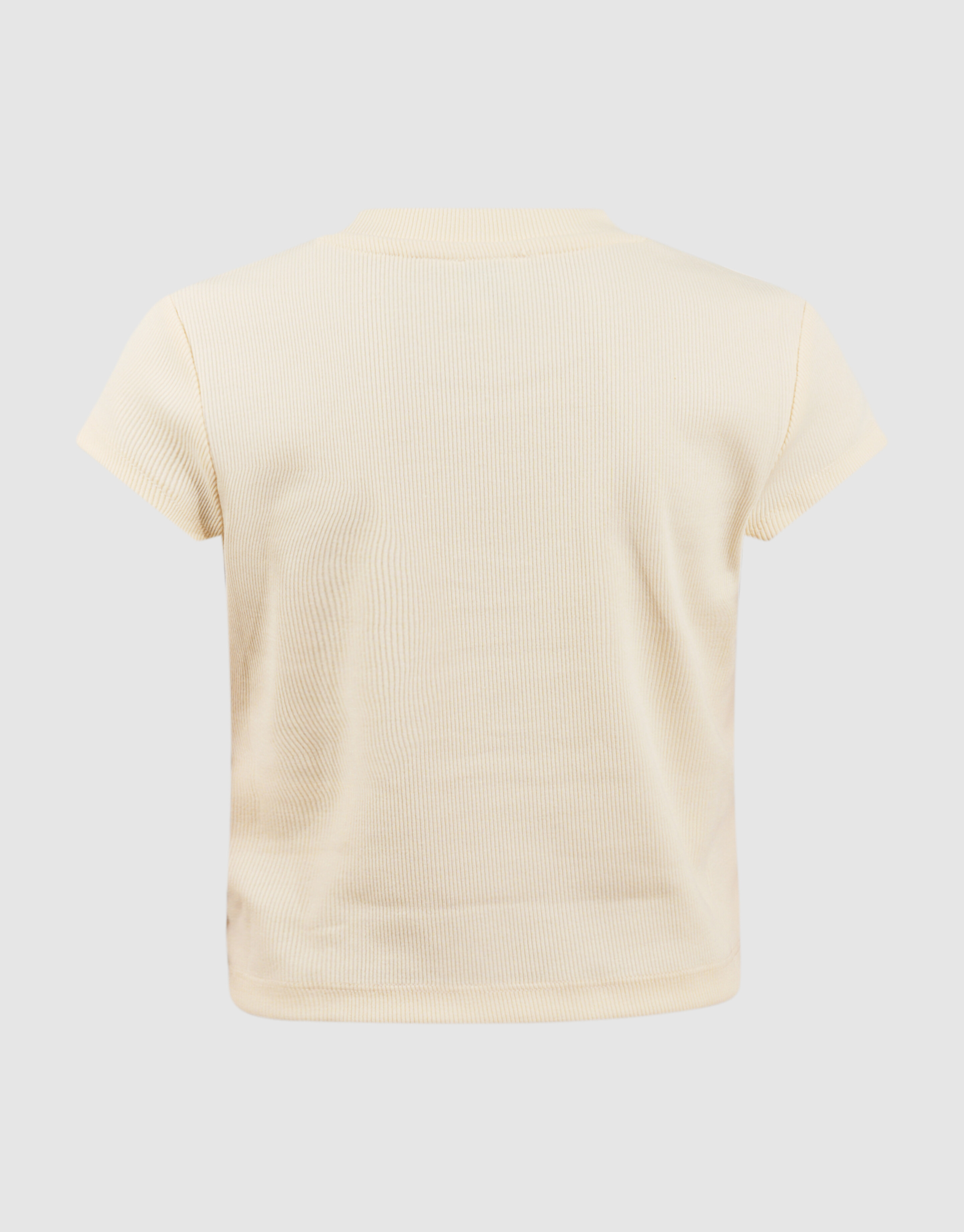 Rib Pepper Crop Top Gebroken Wit SHOEBY GIRLS