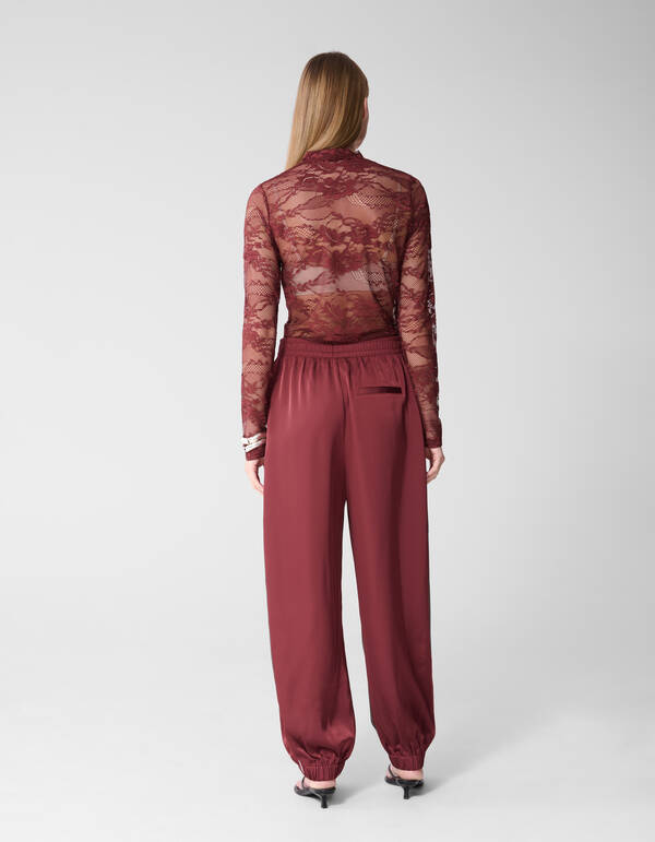 Flower Kanten Top Donkerrood SHOEBY WOMEN