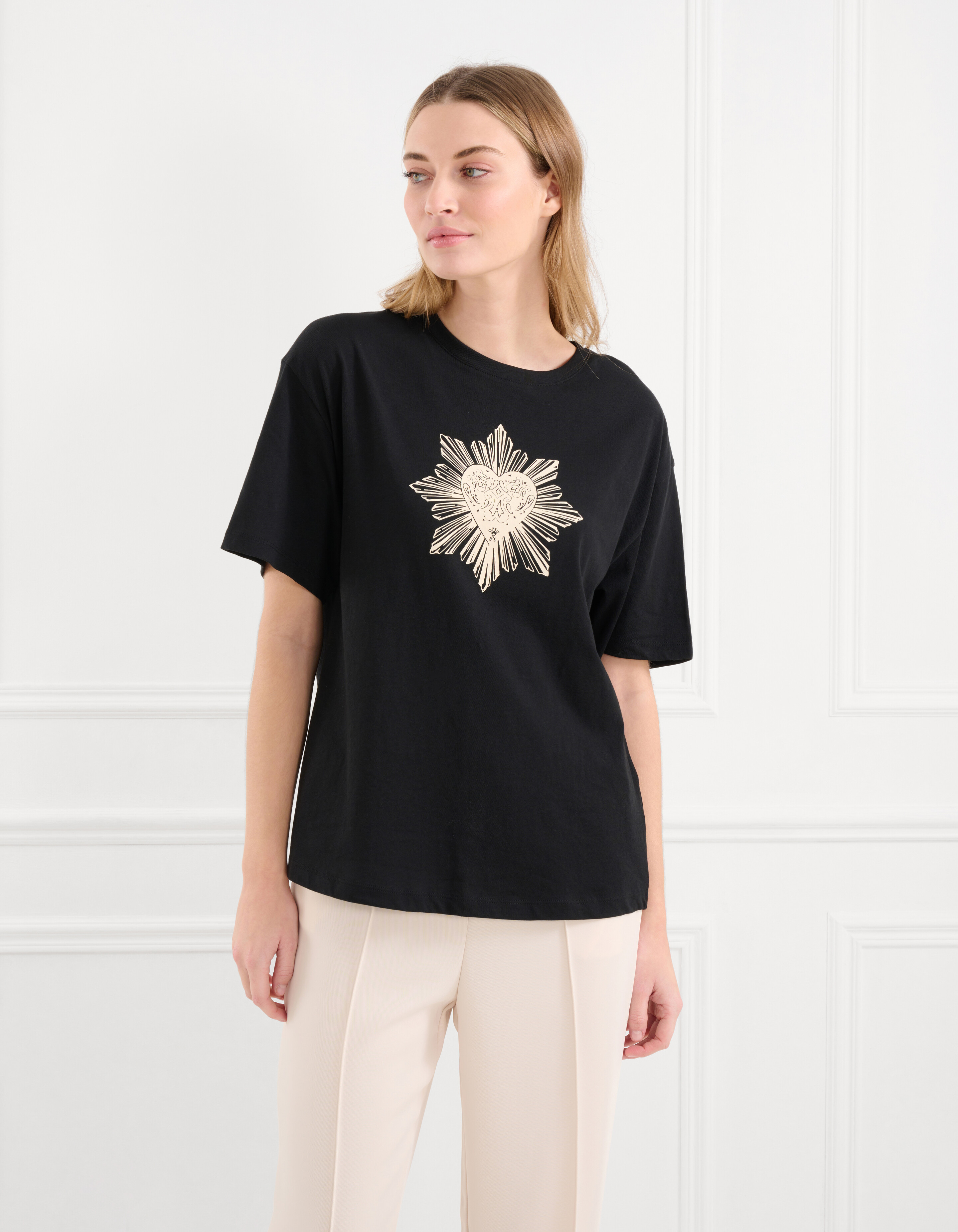 Heart Artwork T-shirt Zwart SHOEBY WOMEN
