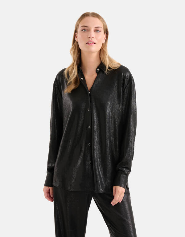 Metallic Blouse Zwart SHOEBY WOMEN