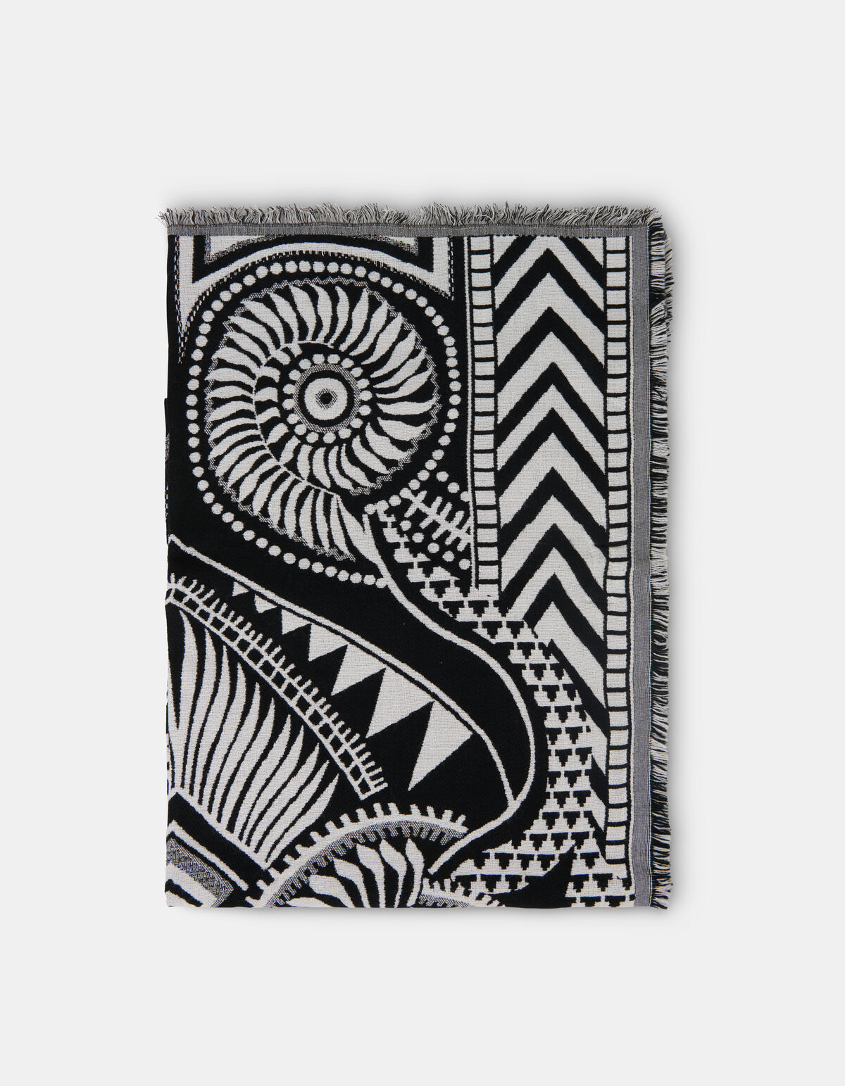 Jacquard Sjaal Zwart/Wit SHOEBY ACCESSOIRES