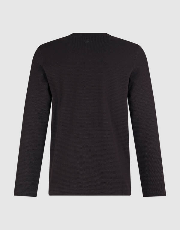 Structuur Longsleeve T-shirt Donkerbruin SHOEBY MEN