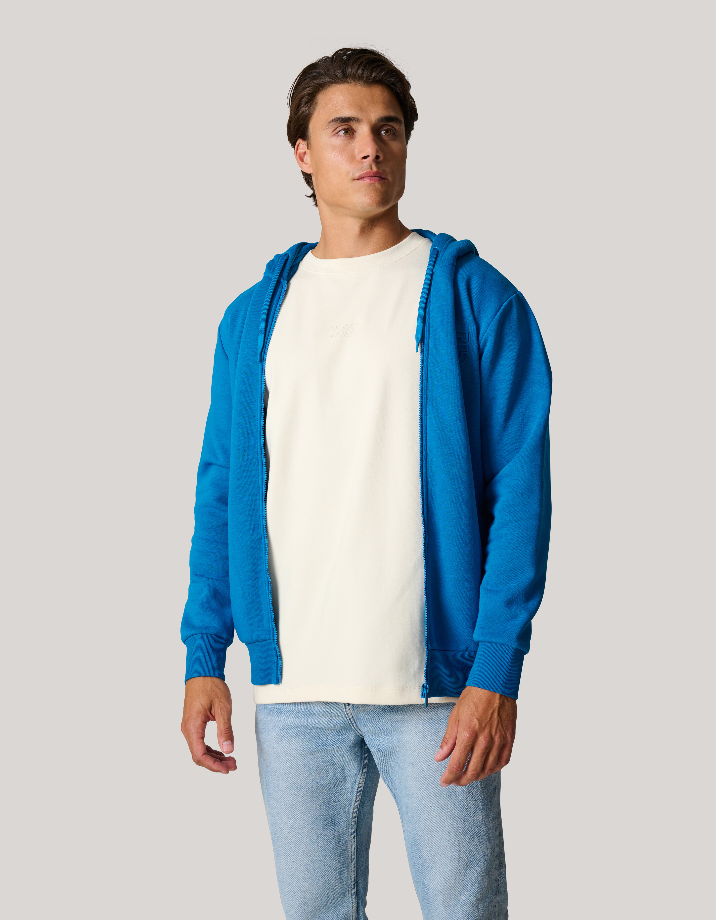Zipper Hoodie Blauw SHOEBY MEN