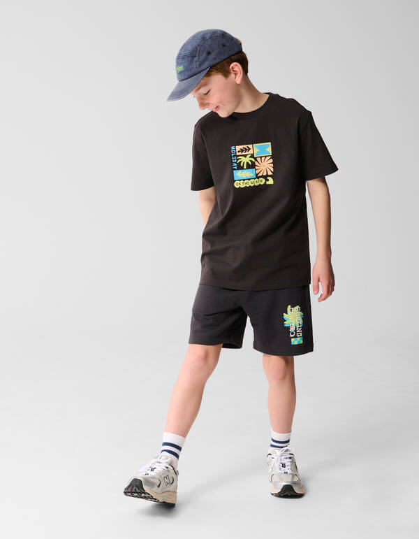 Holiday Artwork T-shirt Donkergrijs SHOEBY BOYS