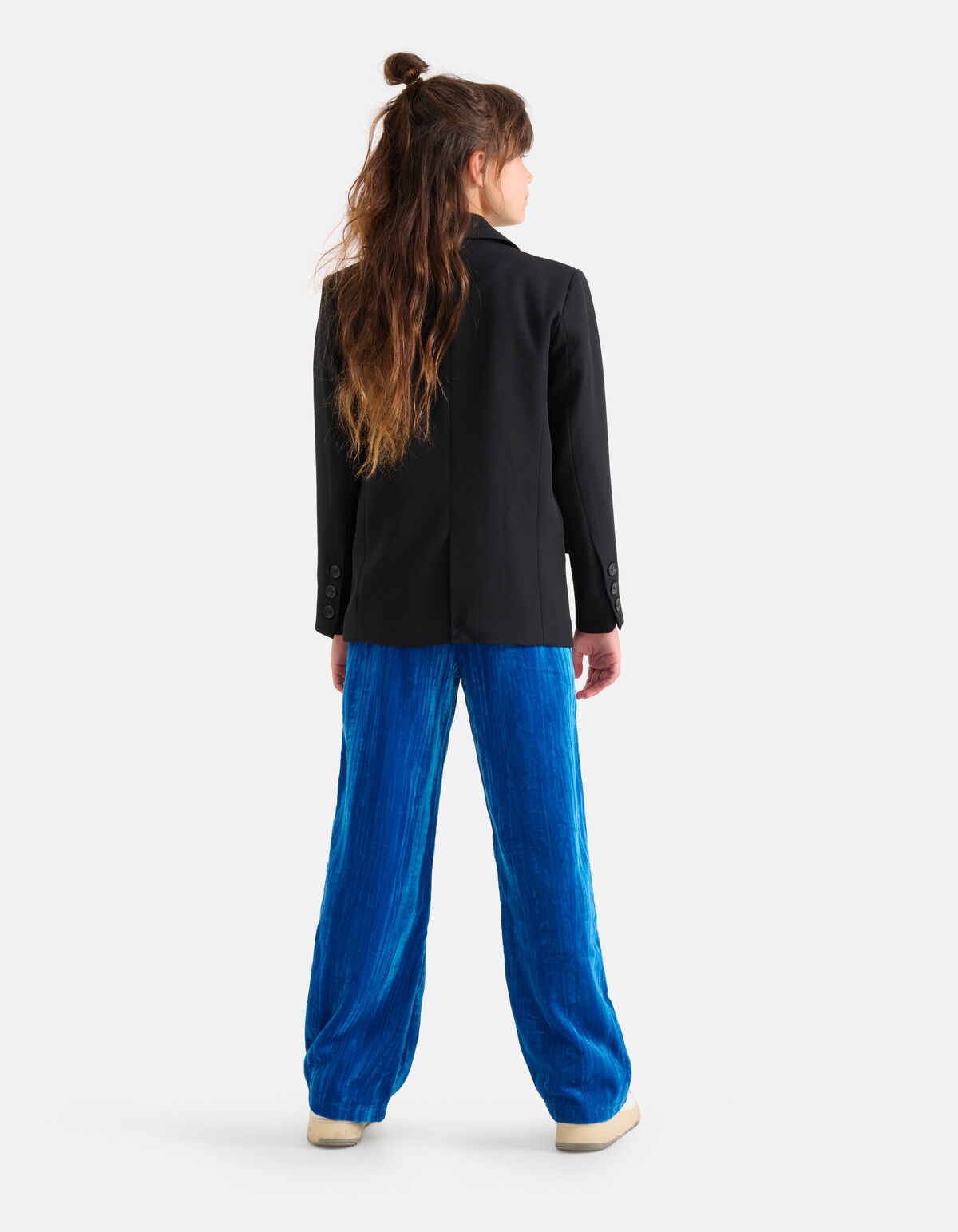 Velvet Wide Leg Broek Blauw SHOEBY GIRLS