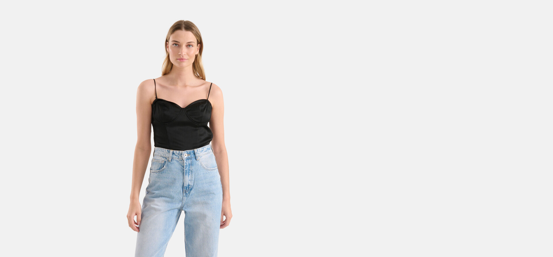 Satijnen Corset Top Zwart SHOEBY WOMEN
