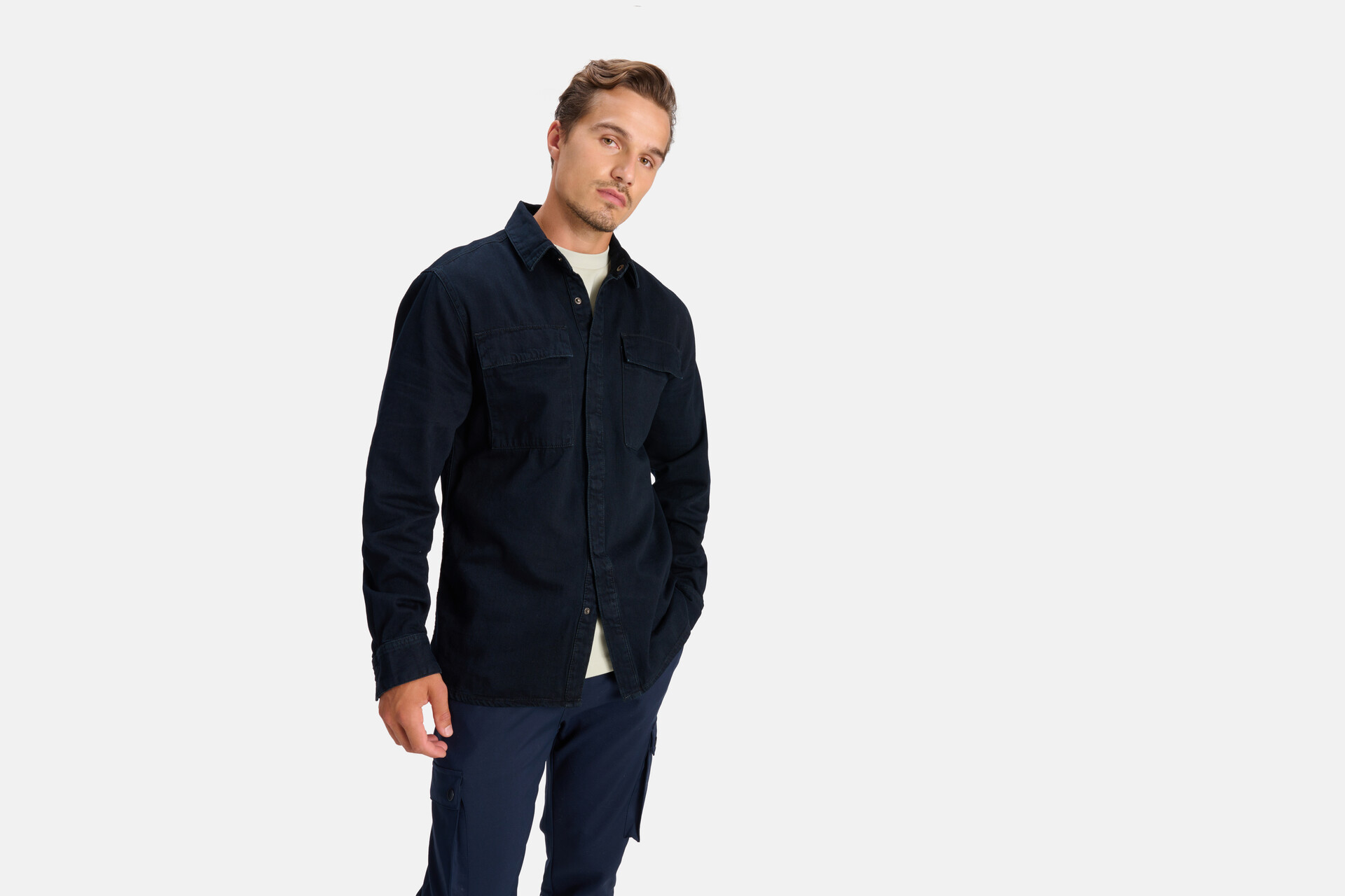 Denim Overhemd Blauw/Zwart SHOEBY MEN