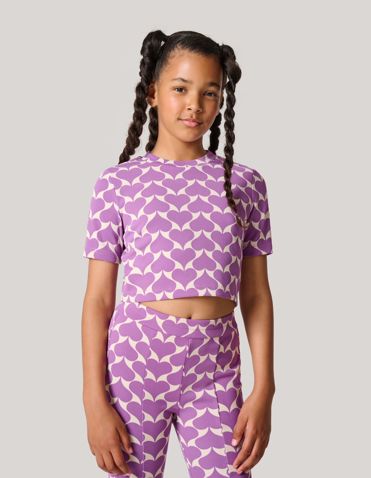 Heart Cropped Top Paars SHOEBY GIRLS