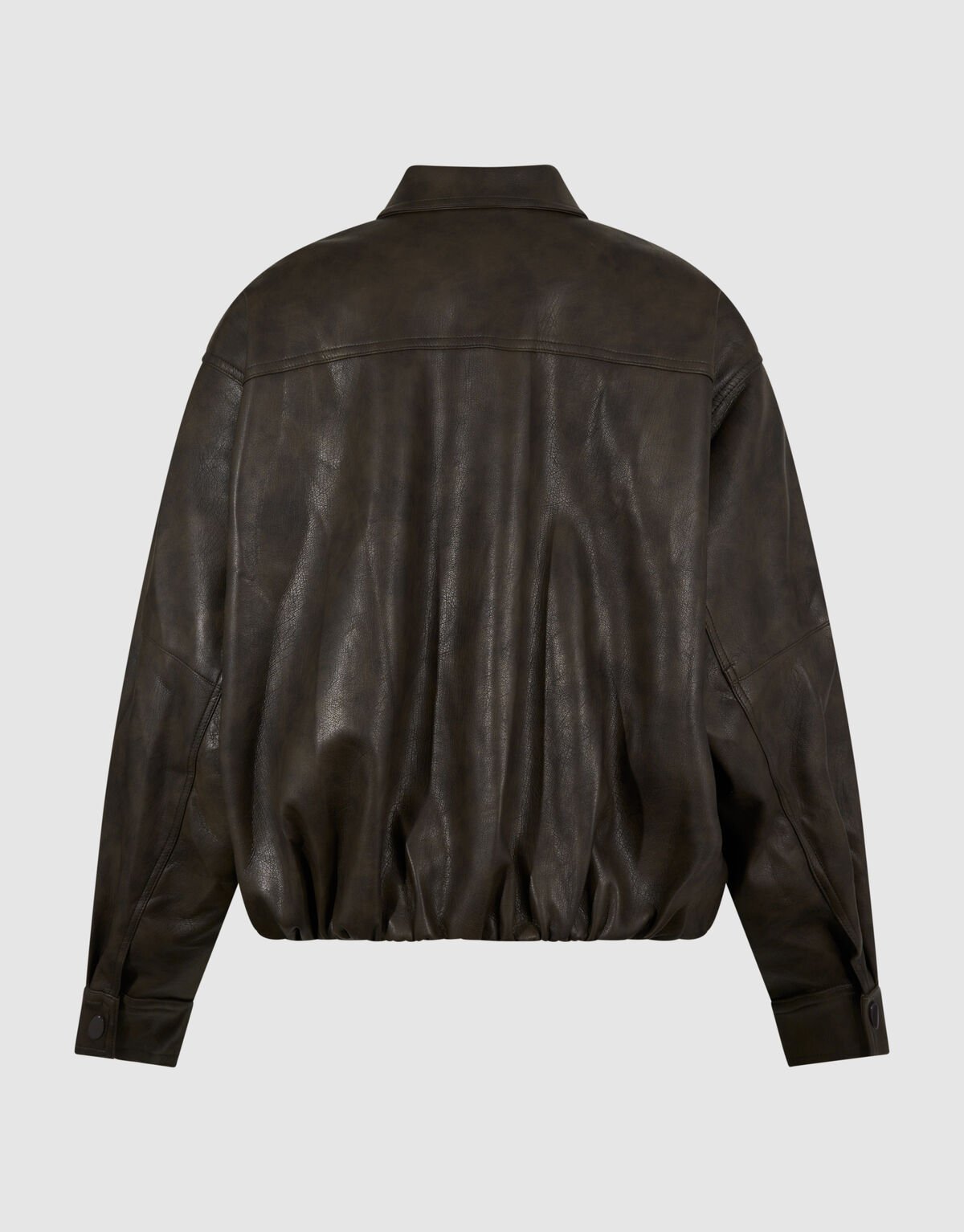 Washed Vegan Leren Bomber Bruin SHOEBY WOMEN