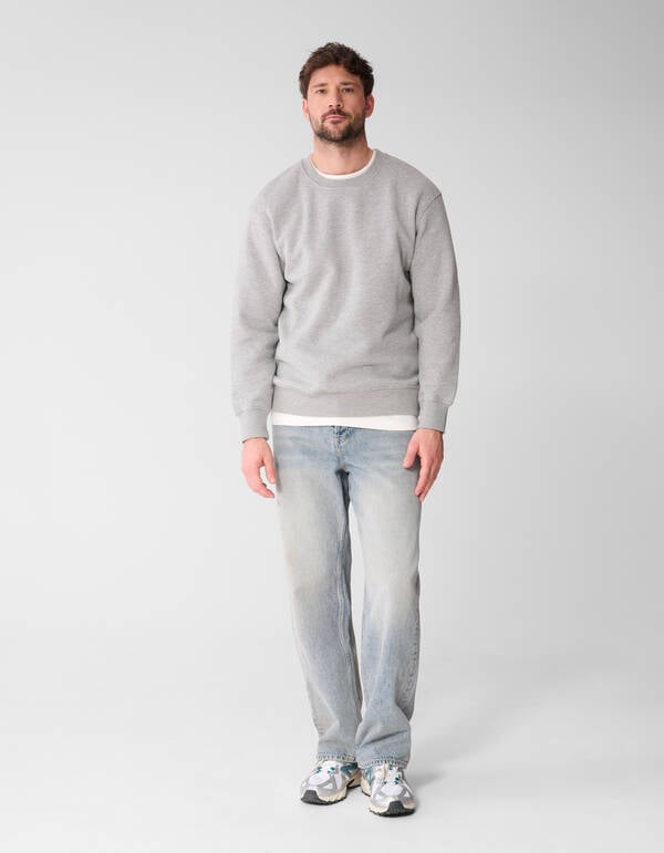 Rib Spark Sweater Lichtgrijs SHOEBY MEN
