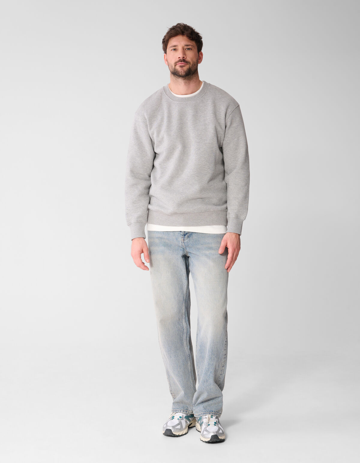 Rib Spark Sweater Lichtgrijs SHOEBY MEN
