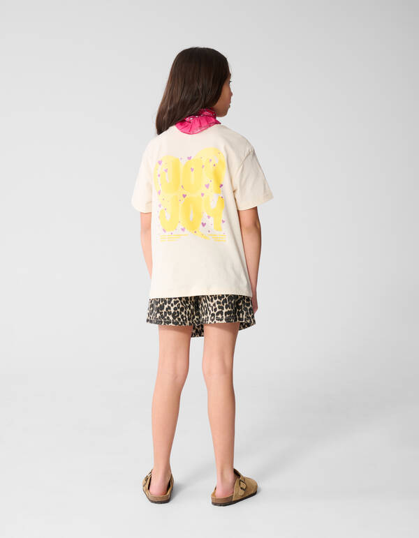 Joy Artwork T-shirt Gebroken Wit SHOEBY GIRLS