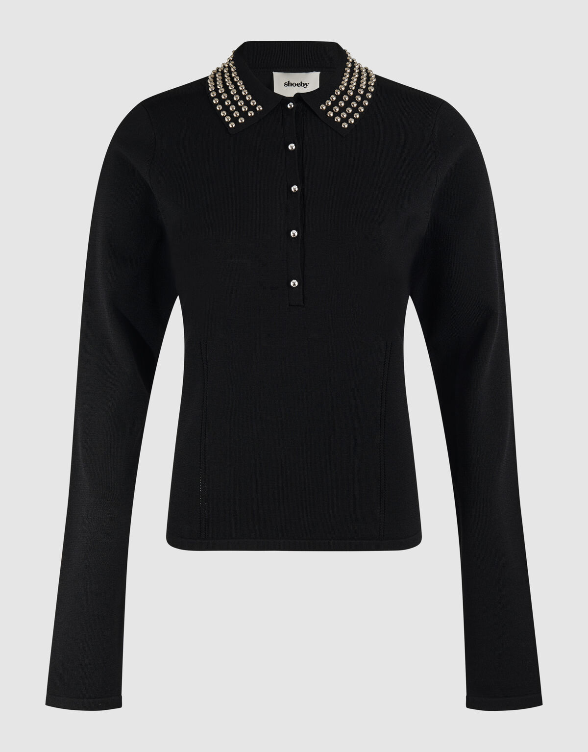 Strass Knit Polo Zwart SHOEBY WOMEN