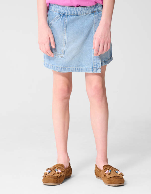 Denim Wrap Skort Bleached SHOEBY GIRLS