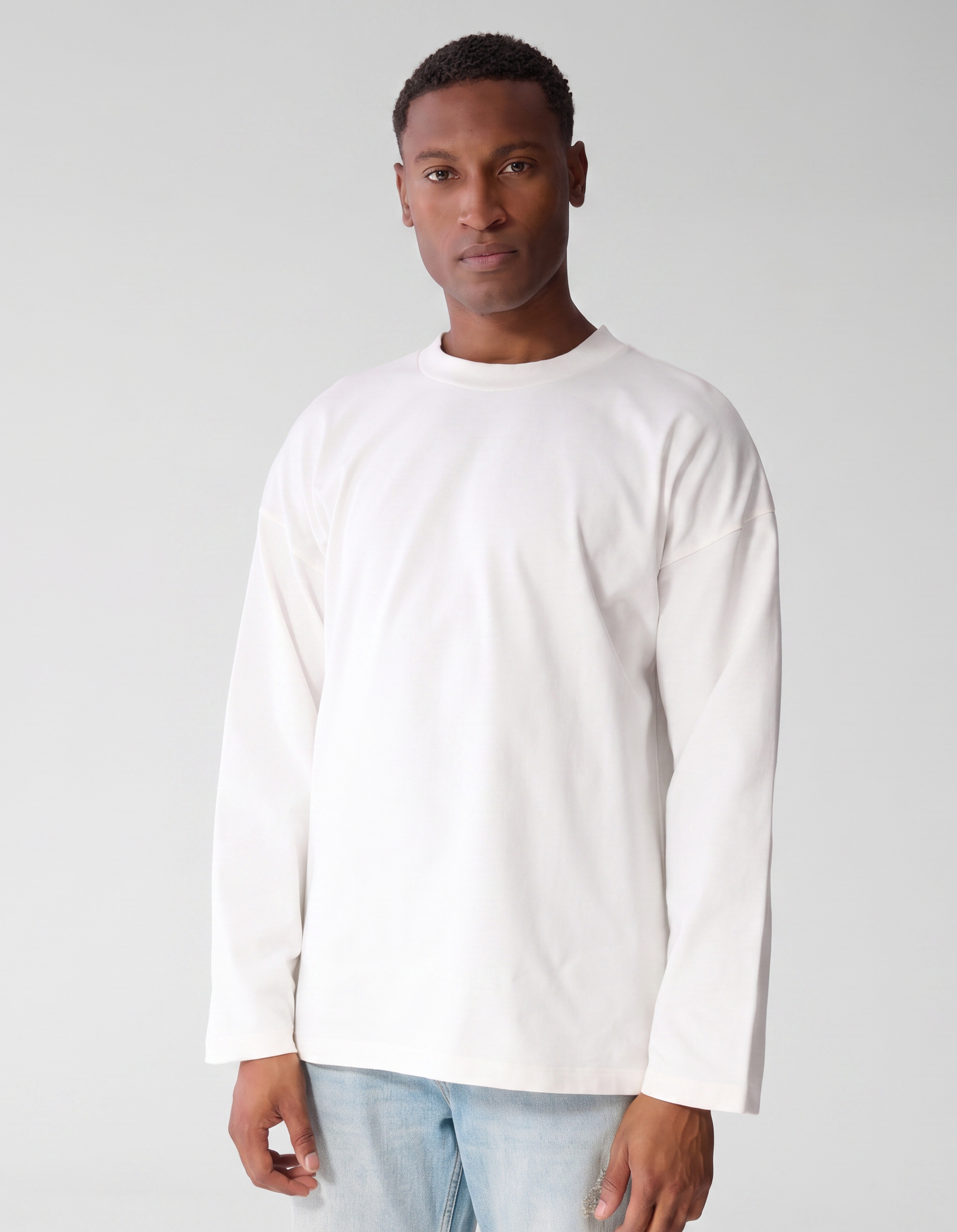 Basis Relaxed Fit Longsleeve Wit SHOEBY MEN