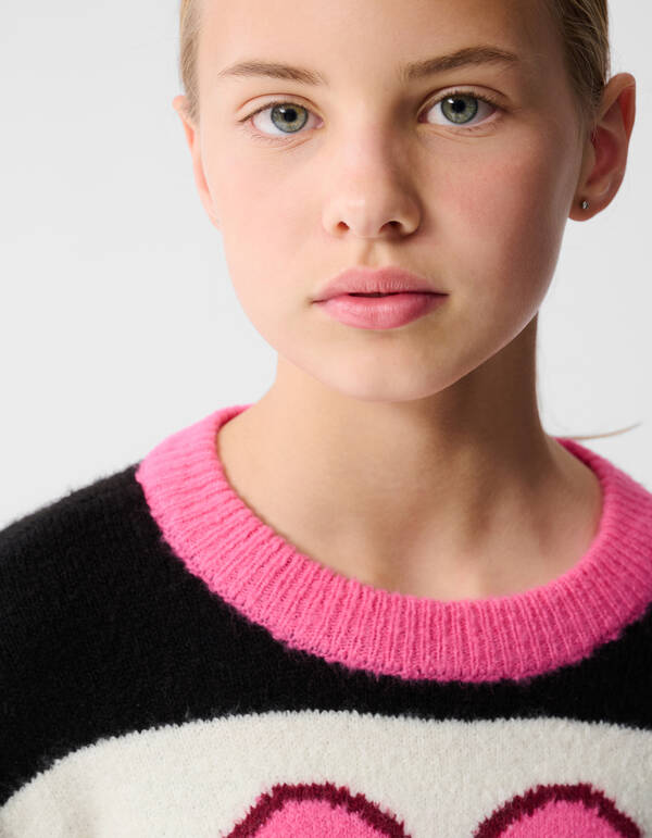 Smile Striped Trui Zwart SHOEBY GIRLS