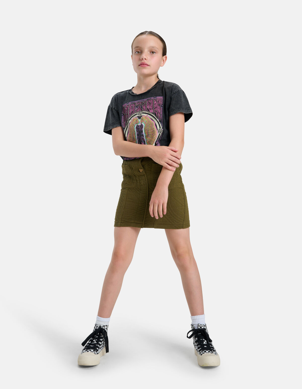 Jacquard Rok Donkergroen SHOEBY GIRLS