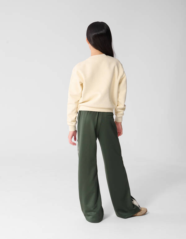 Sporty Heart Wide Leg Fit Broek Donkergroen SHOEBY GIRLS
