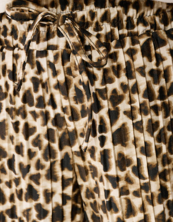 Pliss&eacute; Leopard Broek Lichtbruin SHOEBY GIRLS
