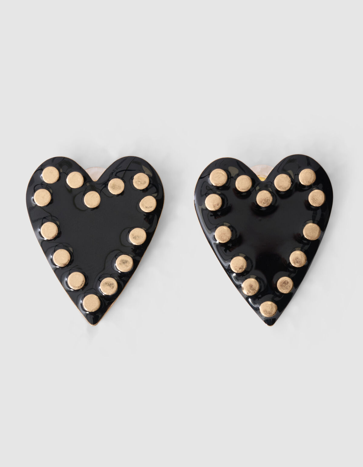 Stud Heart Oorbellen Zwart SHOEBY ACCESSOIRES