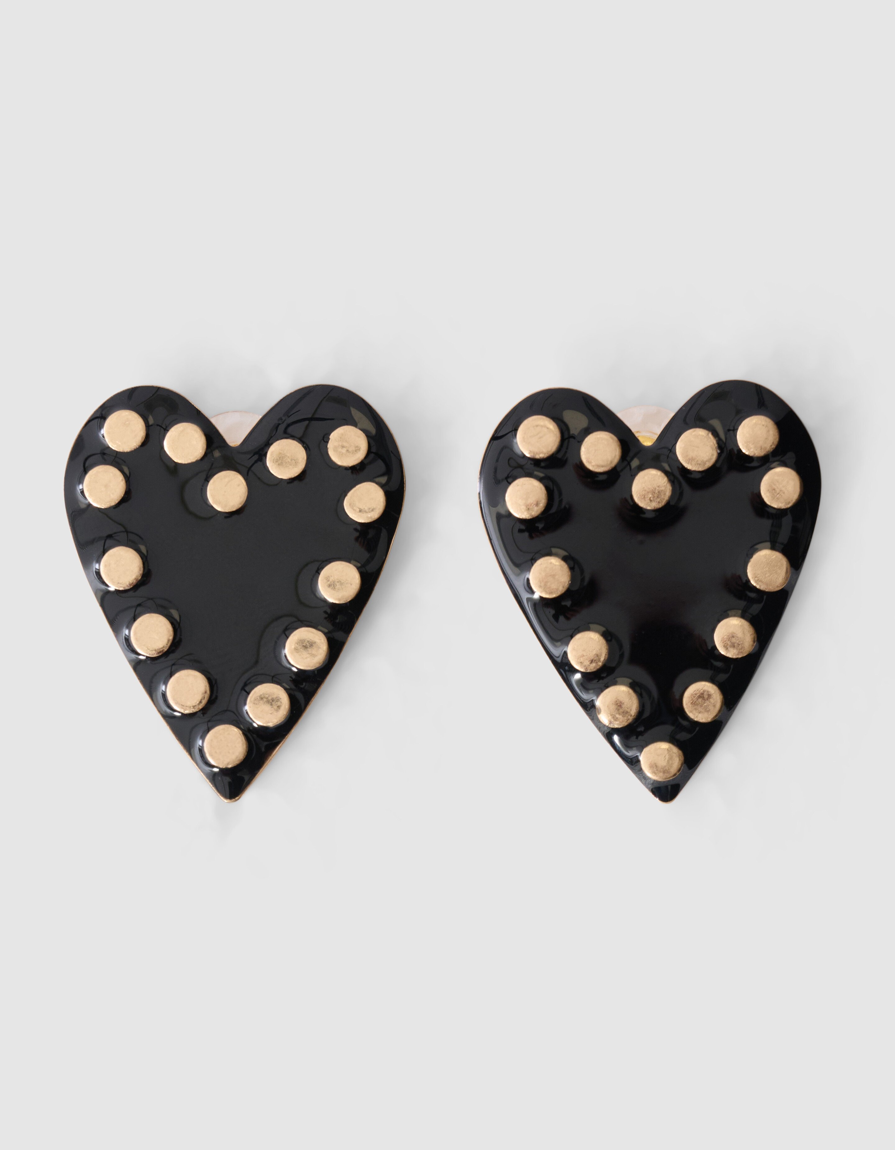 Stud Heart Oorbellen Zwart SHOEBY ACCESSOIRES