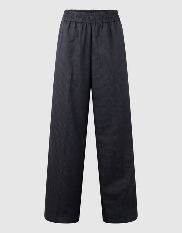 Ruiten Wide Leg Fit Broek Donkergrijs SHOEBY WOMEN