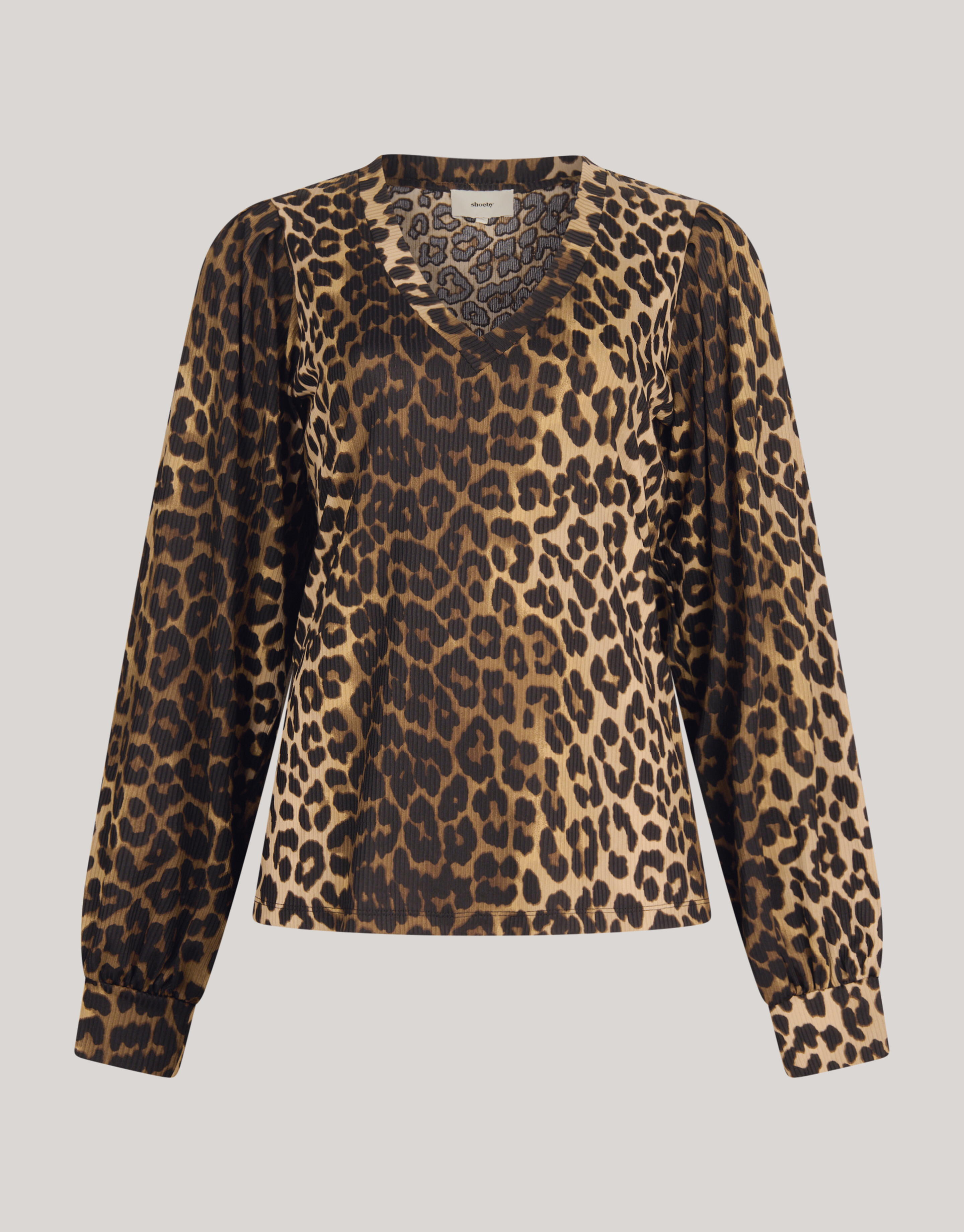 Rib Jersey Leopard Top Bruin SHOEBY WOMEN