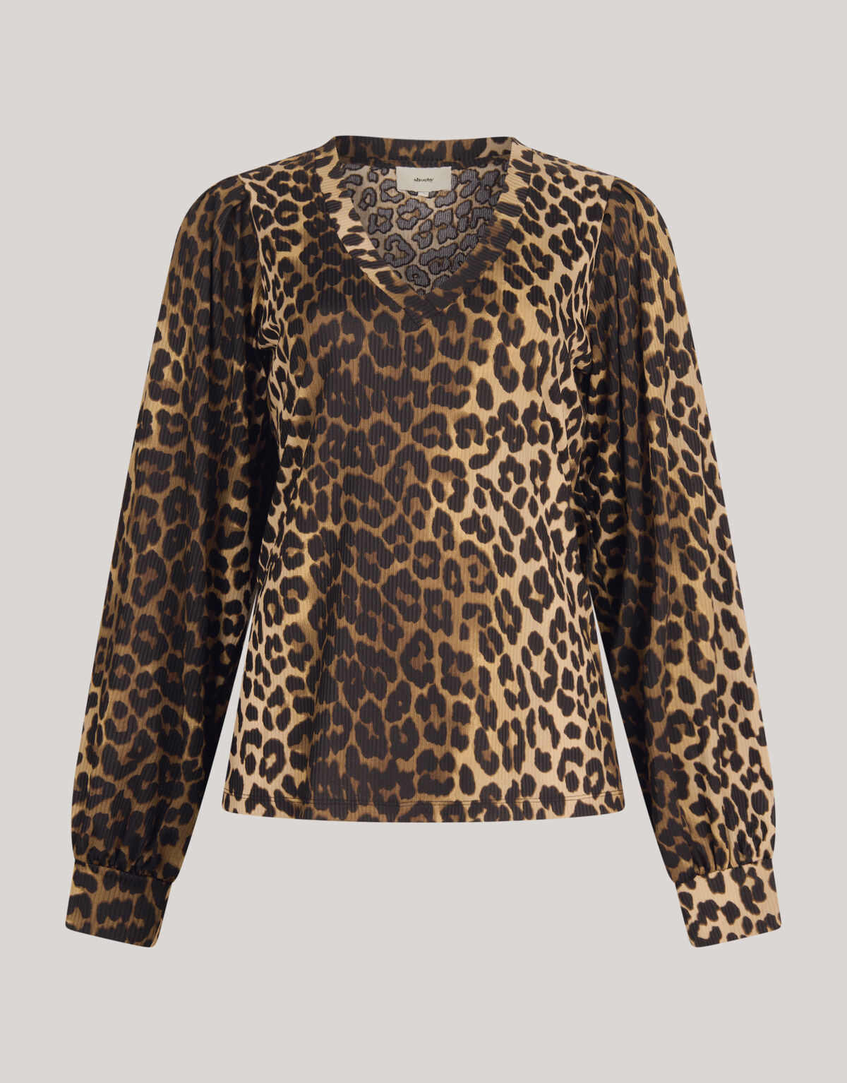 Rib Jersey Leopard Top Bruin SHOEBY WOMEN