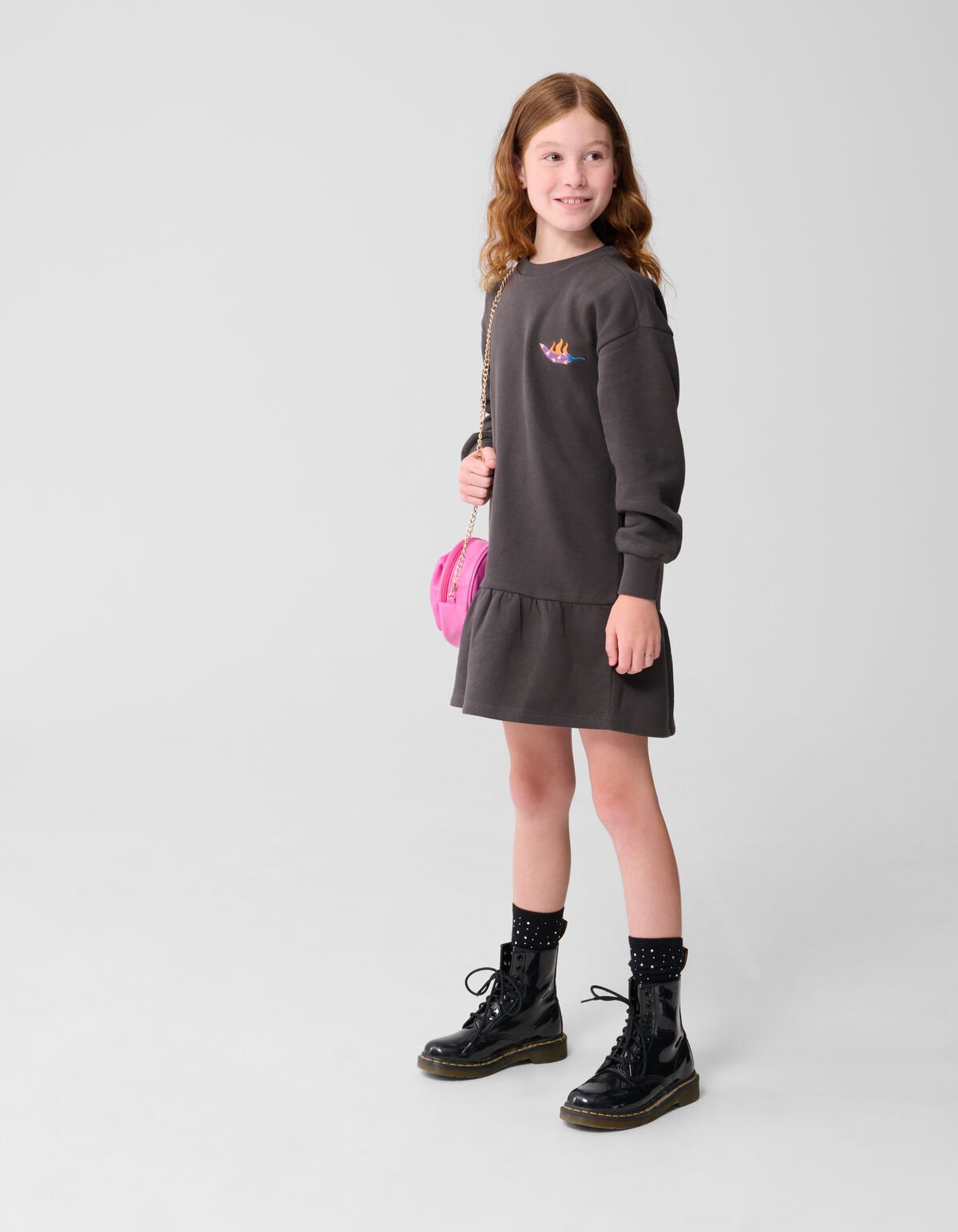 Rocky Sweat Jurk Donkergrijs SHOEBY GIRLS