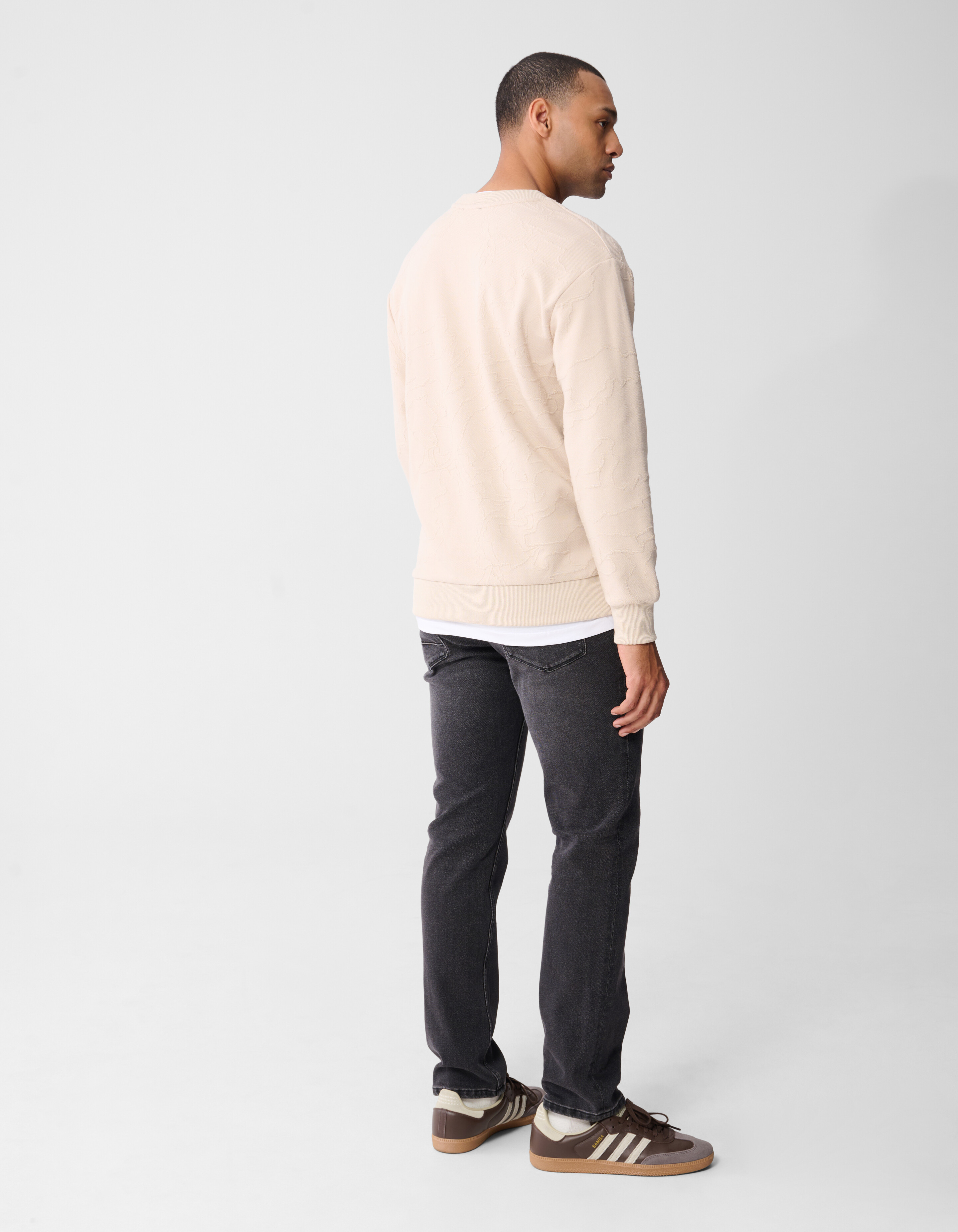 Structuur Sweater Gebroken Wit SHOEBY MEN