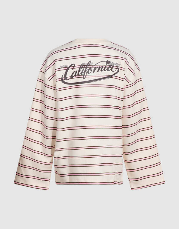 Oversized Gestreepte Sweater Gebroken Wit SHOEBY GIRLS
