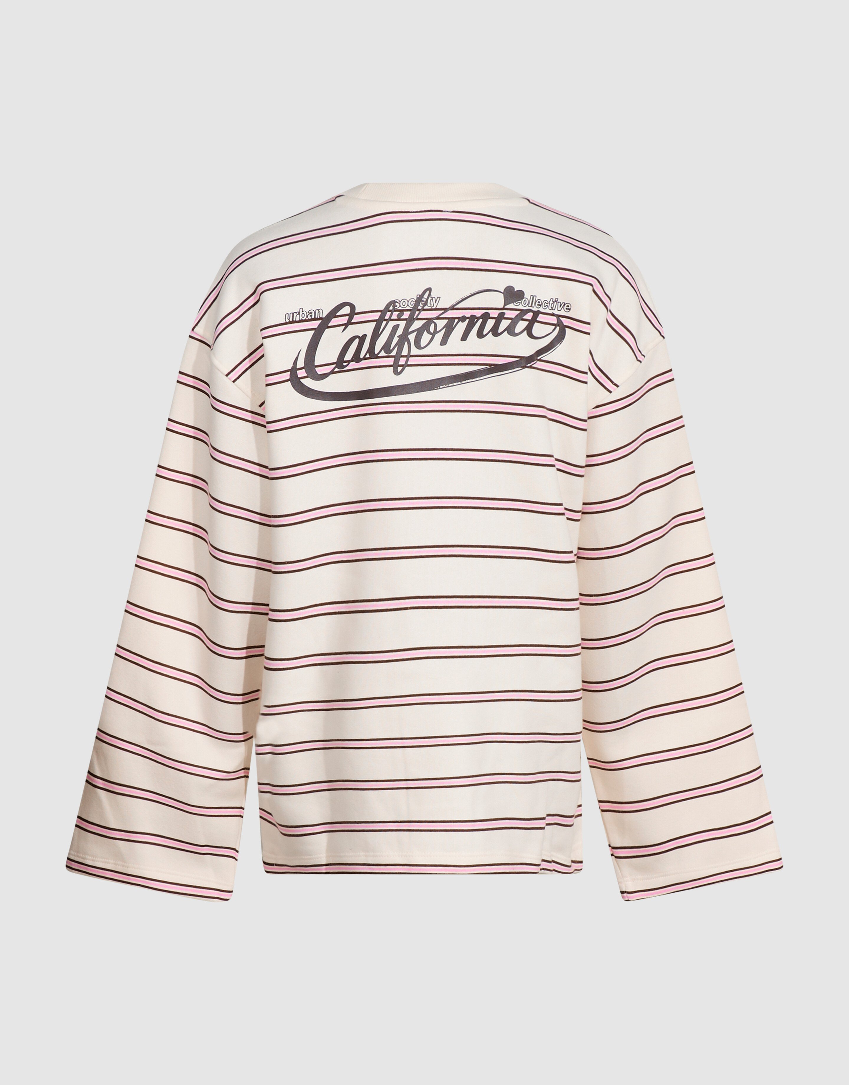 Oversized Gestreepte Sweater Gebroken Wit SHOEBY GIRLS