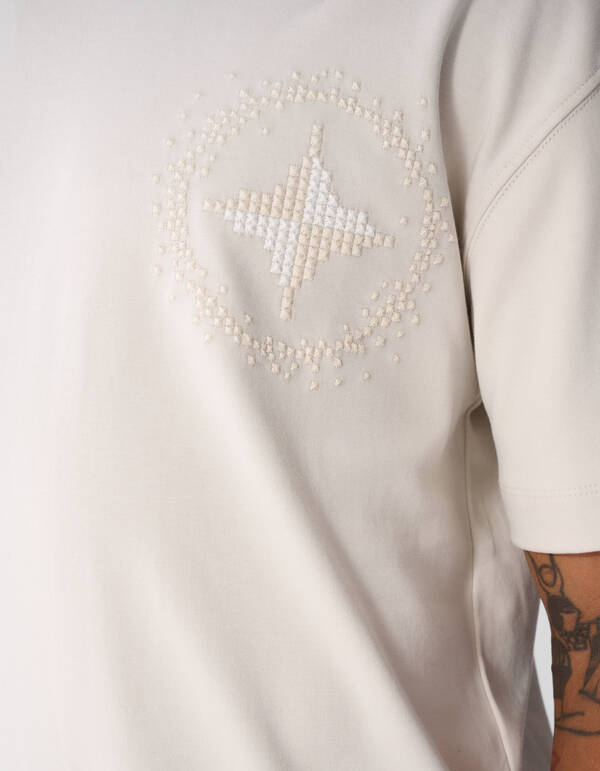 Embroidery Logo T-shirt Beige SHOEBY MEN