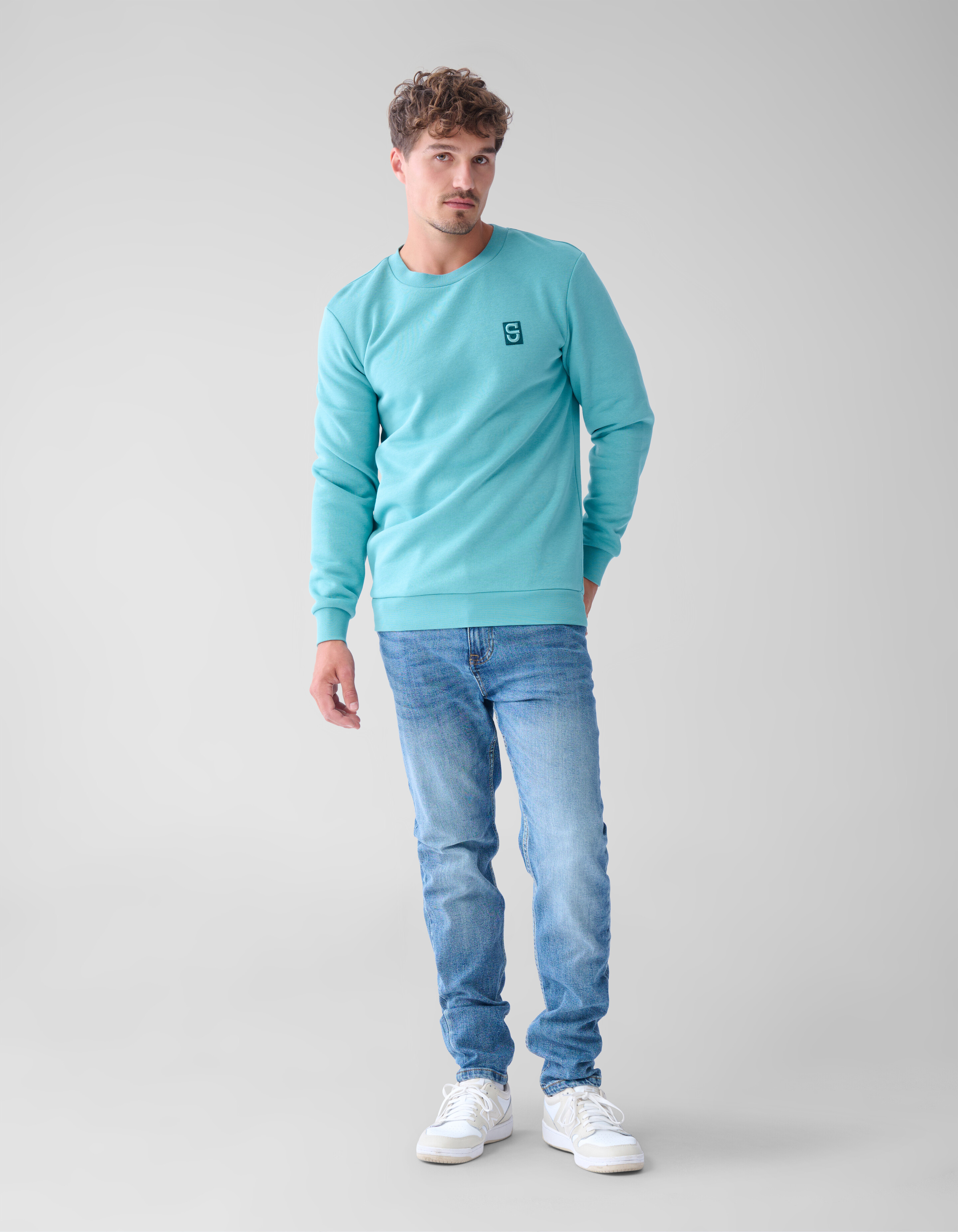 Badge Sweater Lichtgroen SHOEBY MEN