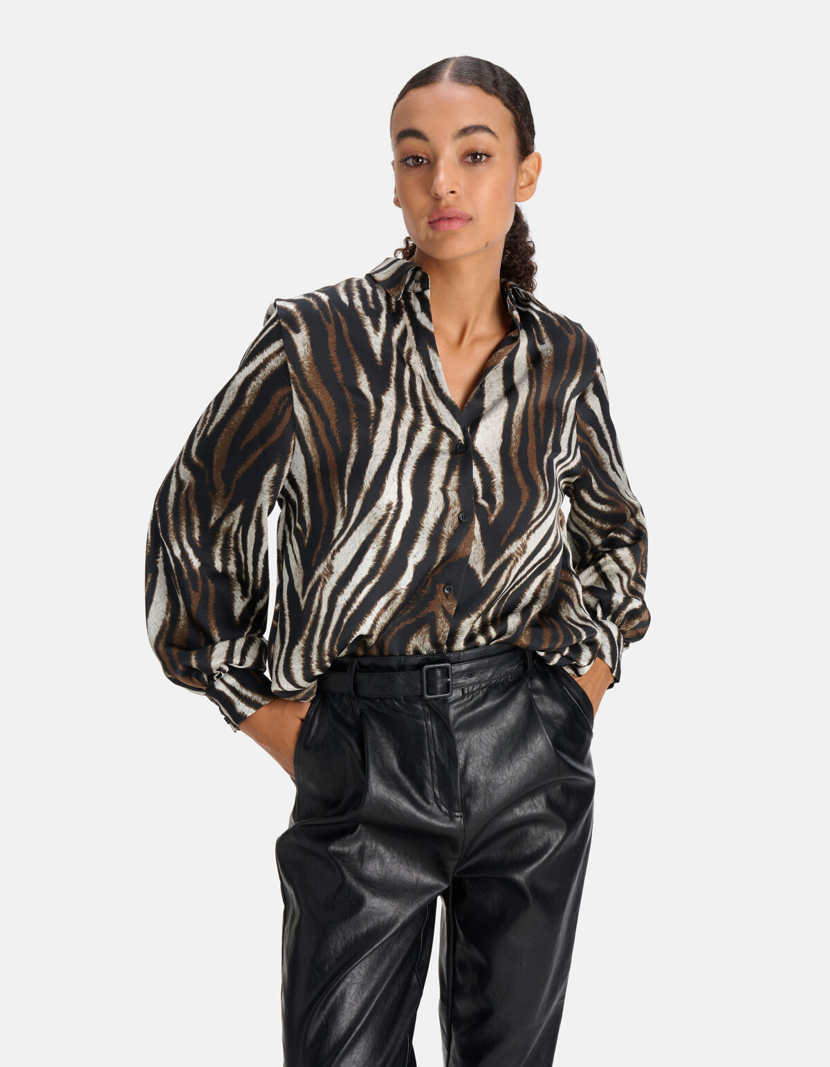 Tijgerprint Blouse Bruin SHOEBY WOMEN