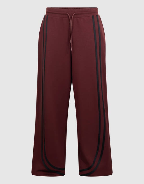 Stripe Jogger Wide leg Broek Donkerrood SHOEBY WOMEN