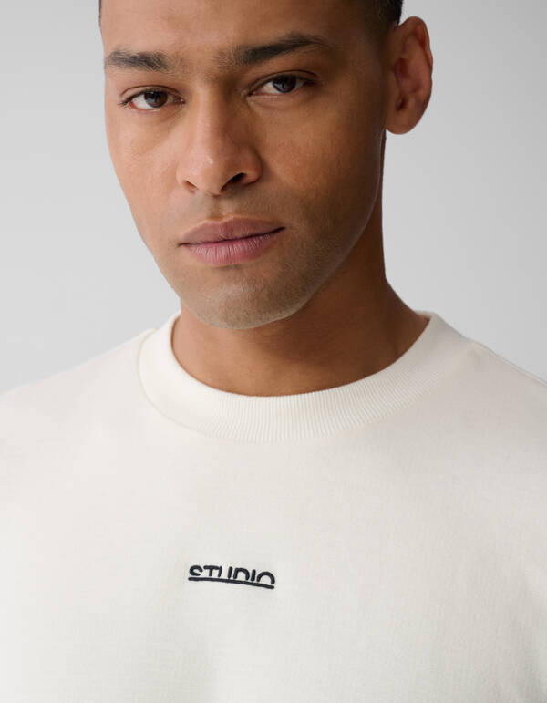 Studio Longsleeve T-shirt Gebroken Wit SHOEBY MEN