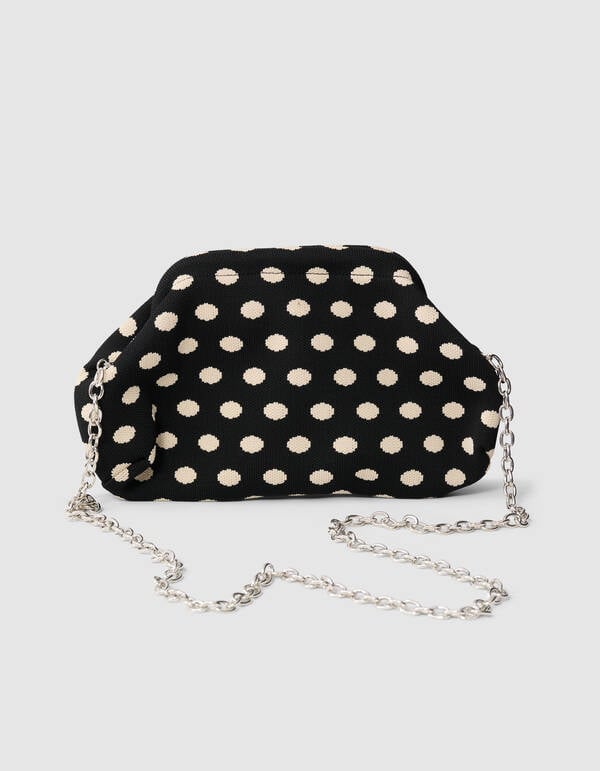 Knitted Dot Clutch Zwart SHOEBY ACCESSOIRES