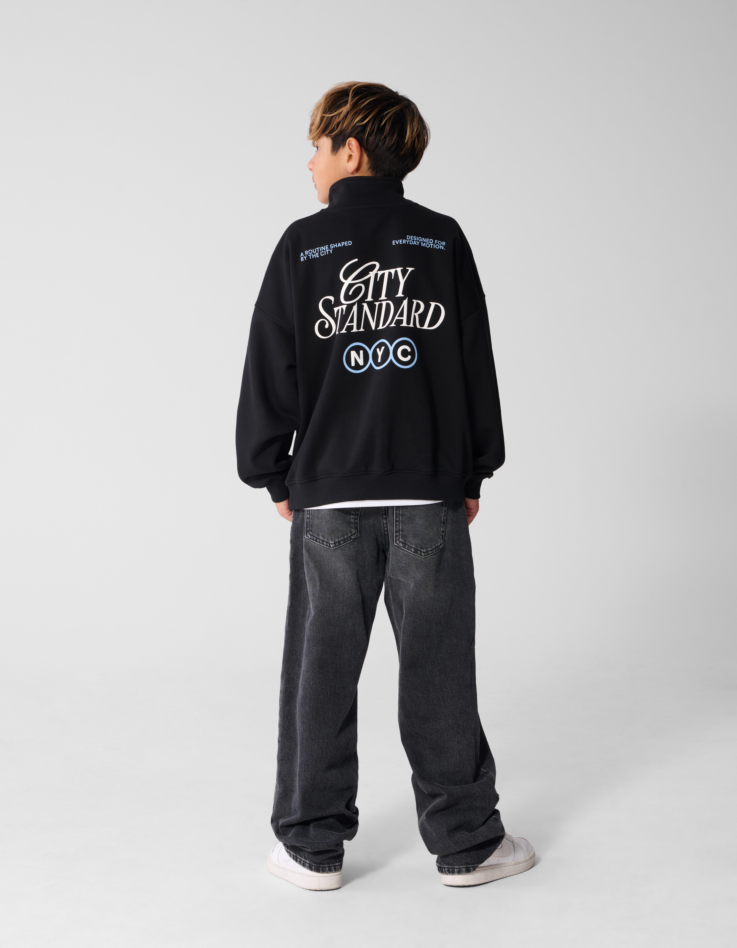 City Zip Sweater Zwart SHOEBY BOYS
