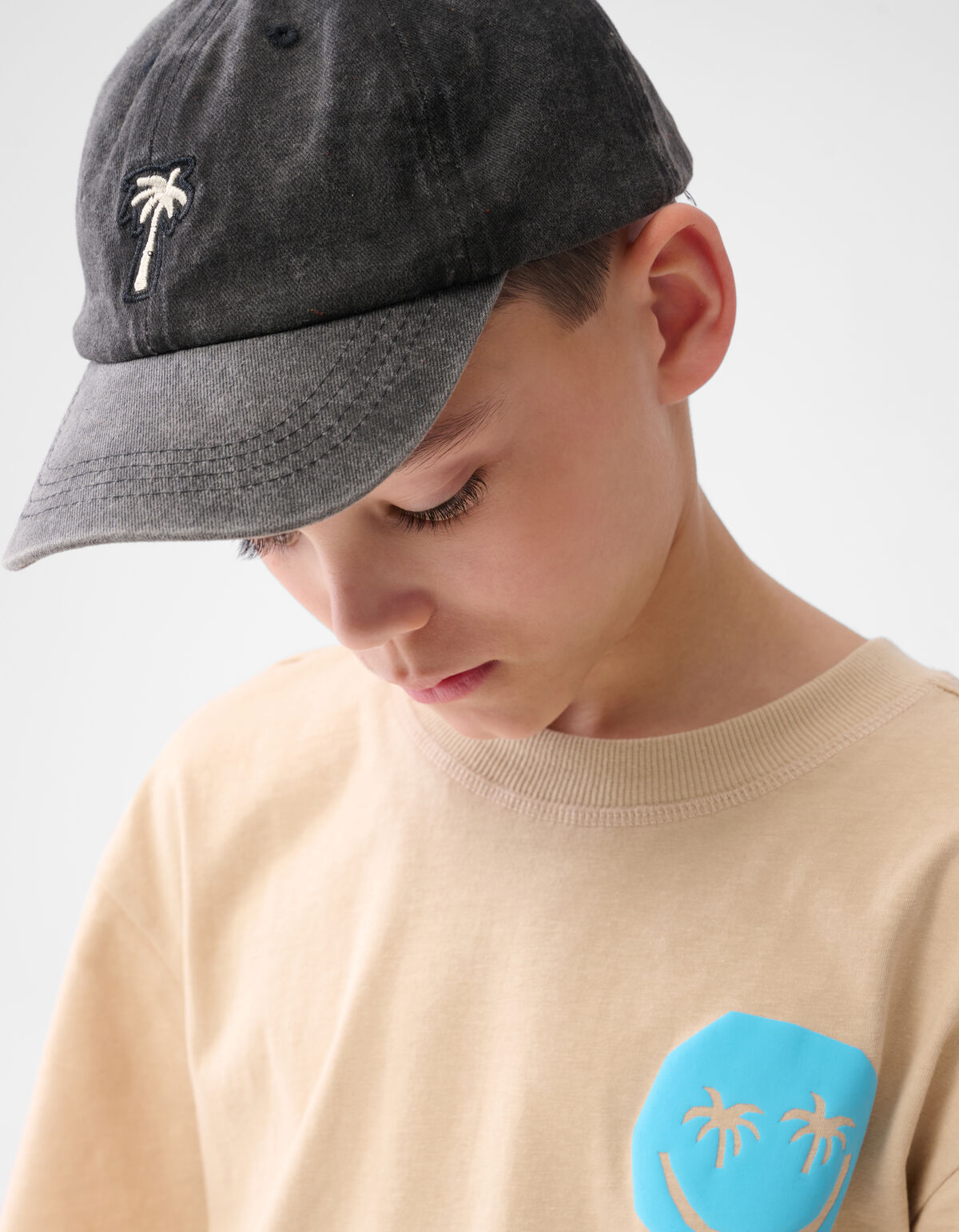 Smiley Palm T-shirt Beige SHOEBY BOYS