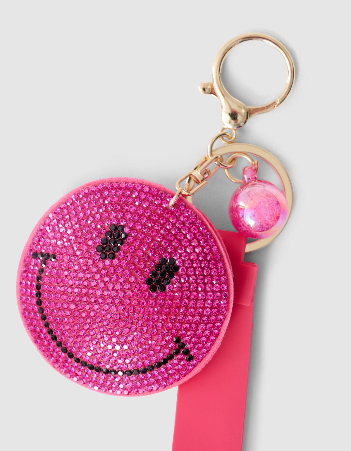 Strass Smile Sleutelhanger Roze ACCESSOIRES SHOEBY