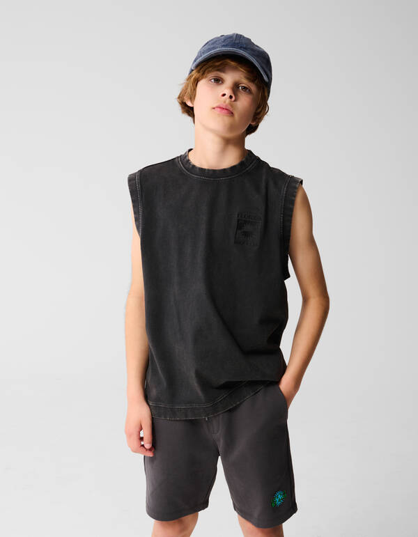 Rib Tanktop Zwart SHOEBY BOYS