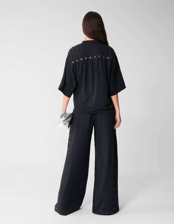 Twist Studs Loose Fit Broek Zwart SHOEBY WOMEN