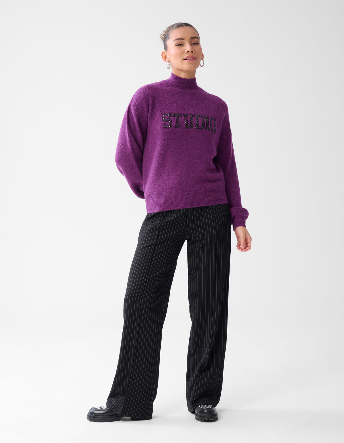 Studio Strass Trui Donkerpaars SHOEBY WOMEN