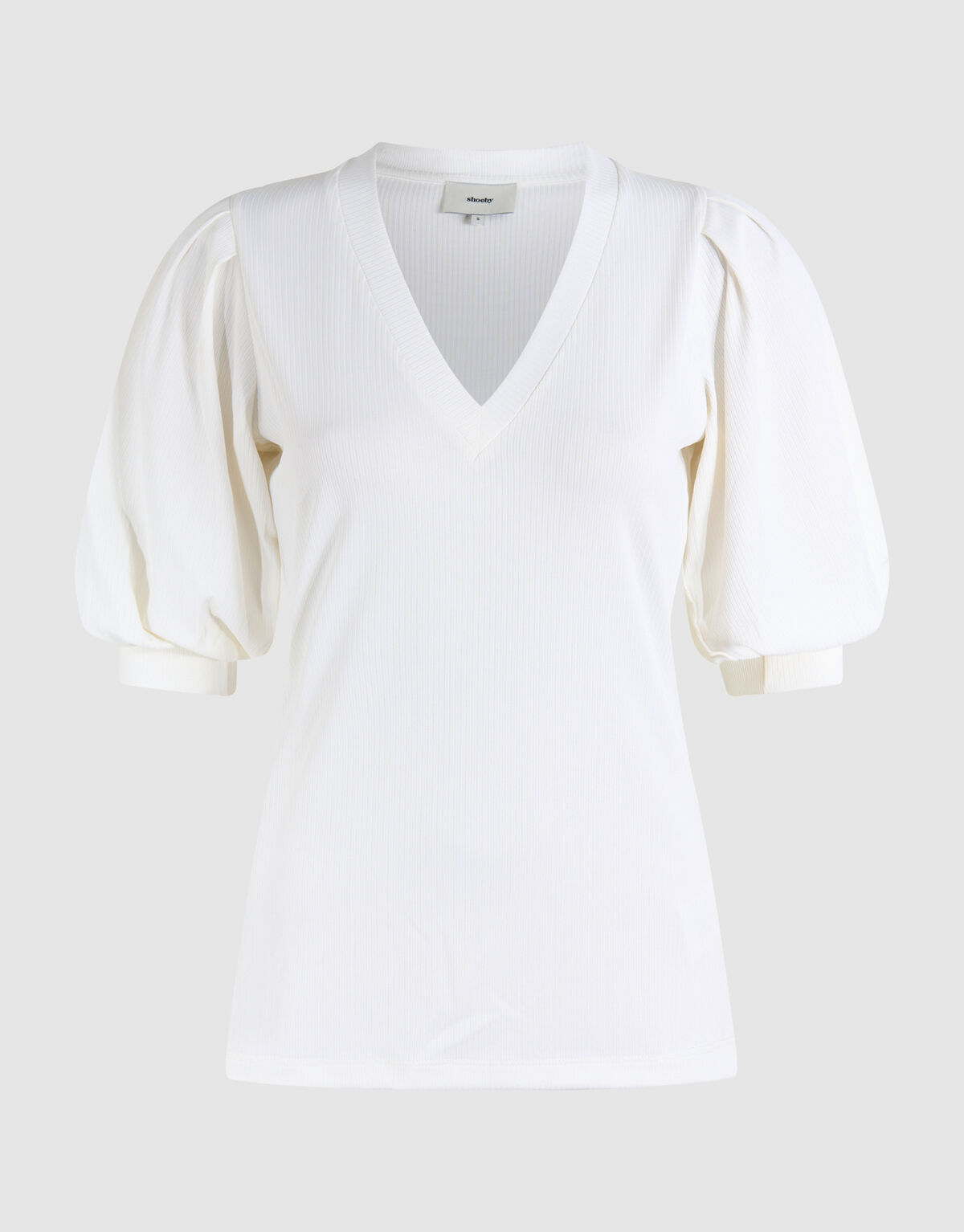 Rib Jersey Top Wit SHOEBY WOMEN