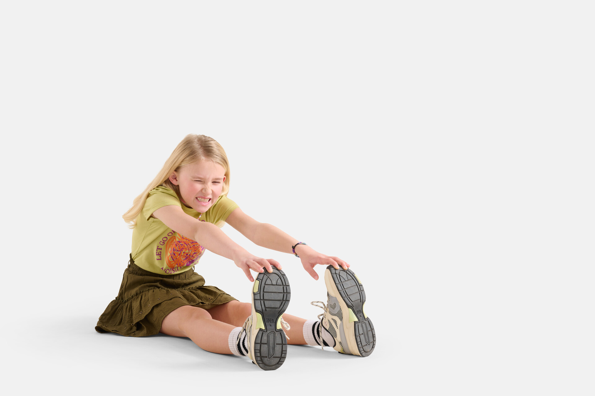 Printed Pofmouwen T-shirt Groen SHOEBY GIRLS