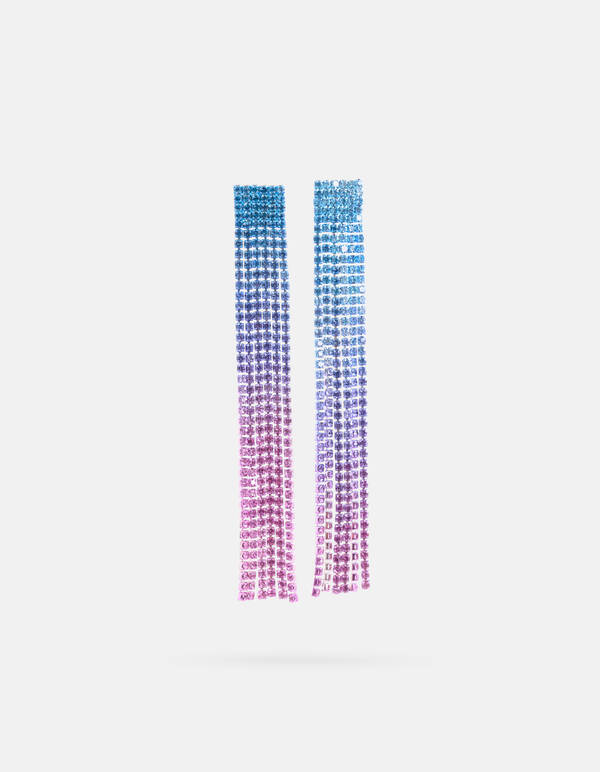 Ombre Strass Oorbellen Blauw SHOEBY ACCESSOIRES