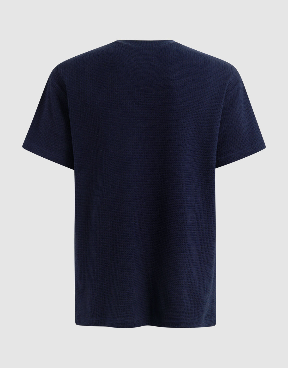 Waffle Structuur T-shirt Donkerblauw SHOEBY MEN