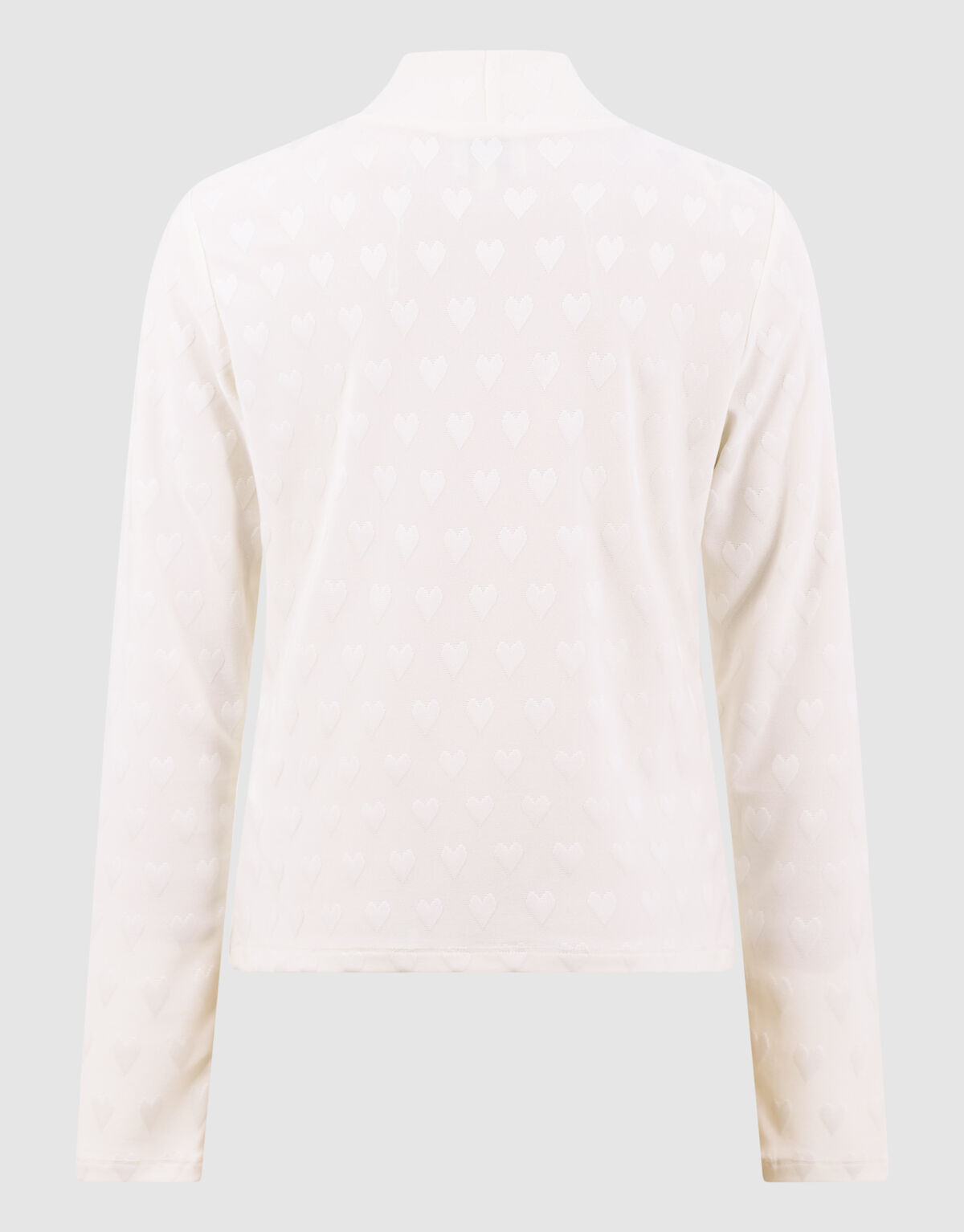 All Over Heart Print Top Gebroken Wit SHOEBY GIRLS